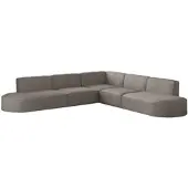 Fun-Möbel Ecksofa Designersofa PALMA in Stoff Scala Grau Seite Universal
