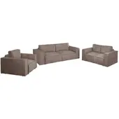Fun-Möbel Sofaset Designersofa VAJANA 3-2-1 Stoff Tilia Beige