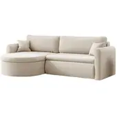 Fun-Möbel Ecksofa Schlafsofa FELIZ Stoff Quelle Creme Ottomane Links
