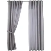Gardinenbox SCHLAUFENGARDINE 2ER SET »Jena« HxB 225x140 cm Silber
