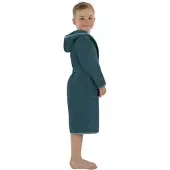 Normani Frottee Kinderbademantel aus Bio-Baumwolle in Petrol | Gr.: 122/128