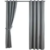 Gardinenbox VORHANG 2ER SET »München Dark« HxB 245x145 cm Grau