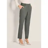 MADELEINE Bügelfaltenhose mit Formbund in grau / melange | Gr.: 40