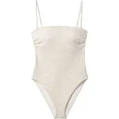 Calvin Klein Strapless One Piece Stippled Skin W Tofu Größe: M | Badeanzüge Outlet | Damen