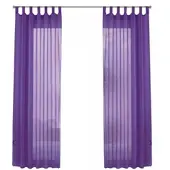 Gardinenbox SCHLAUFENGARDINEN Voile 2er Set 175x140 cm Lila