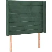 Syfax Kopfteil mit Ohren Dunkelgrün 93x16x118/128 cm Samt