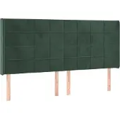 Syfax Kopfteil mit Ohren Dunkelgrün 183x16x118/128 cm Samt