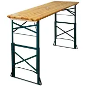 Chefgastro Bierzelttisch höhenverstellbar & klappbar | mit Schirmhalterung | HxBxT 90-116x170x50cm | lackiertes Holz | Stehtisch Biertisch