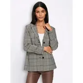 HEINE Karo-Blazer in champagner-schwarz-kariert | Gr.: 34