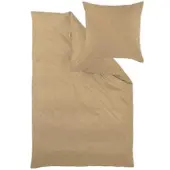 Curt Bauer Mako-Brokat-Damast Bettwäsche Yun 135x200 cm + 80x80 cm | karamell - beige