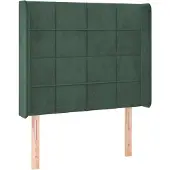 Syfax Kopfteil mit Ohren Dunkelgrün 103x16x118/128 cm Samt
