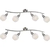 Globo Lighting 2er Set LED Deckenleuchten 4flammig Lampenschirme Glas, Deckenlampen Wohnzimmer