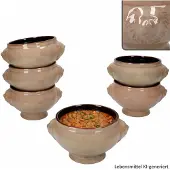 MamboCat 6x Löwenkopf Suppentassen 400ml braun Keramik Suppenschalen Terrine Eintopf