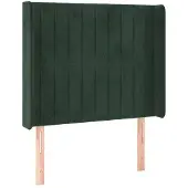 Syfax Kopfteil mit Ohren Dunkelgrün 83x16x118/128 cm Samt