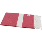 My Hamam Saunatuch Handtuch rot weiß "Diamant" weich & saugstark
