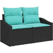 vidaXL Gartensofa Grau 123 x 62 x 69cm Poly-Rattan
