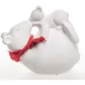 V-W Eisbär mit Schal liegend 19cm