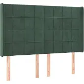 Syfax Kopfteil mit Ohren Dunkelgrün 147x16x118/128 cm Samt