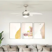 vidaXL Deckenventilator mit Licht und Fernbedienung – 110 cm weiß