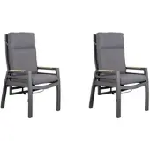 Gardenson Garten-Relaxsessel-Set Montana 2er-Set Anthr. Relaxfunktion