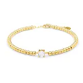 Luxenter 925 Sterling Silber Armband mit glänzenden Zirkonia in 18K Gelbgold - Ruza