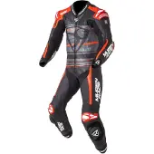 MUGENRACE RC-Max Uno Schwarz Rot Perforierter 1-Teiler Lederkombi Größe 50