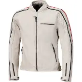 Held Brixham Weiß Rot Schwarz Motorrad Lederjacke Größe 52