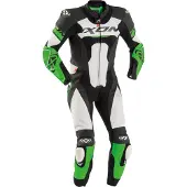 Ixon Jackal Schwarz Weiß Grün 1-Teiler Motorrad Lederkombi Größe L