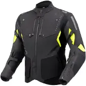 Rebelhorn Hiker 4 wasserdichte Motorrad Textiljacke, dunkelgrau/schwarz/gelb, 2XL