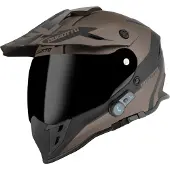 Bogotto H331 BT Tour EVO Schwarz Braun Bluetooth Enduro Helm Größe L
