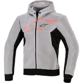 Alpinestars Chrome Superairflow Motorrad Zip Hoodie, schwarz/grau/rot, S