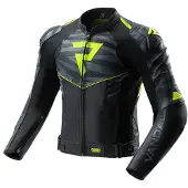 Rebelhorn Vandal 2 Motorrad Lederjacke, schwarz/grau/gelb, 60