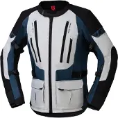 IXS Lennik-ST Grau Schwarz Blau Motorrad Textiljacke Größe L