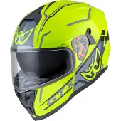 Berik FF869 Arok Helm, fluo-gelb/schwarz/grau, M