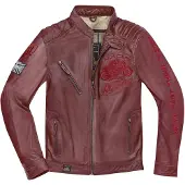 Black-Cafe London Istanbul Burgundy Motorrad Lederjacke Größe 56