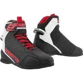Bogotto Tokyo Perforierte Schwarz Weiß Rot Motorrad Schuhe Größe 46