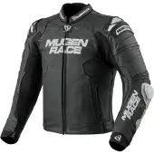 MUGENRACE Mry perforierte Motorrad Lederjacke, schwarz, 50