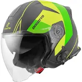 Bogotto V586 Detri BT Schwarz Grün Bluetooth Jethelm Größe 2XL