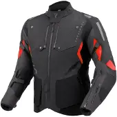 Rebelhorn Hiker 4 wasserdichte Motorrad Textiljacke, schwarz/grau/rot, 3XL