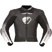 Modeka Yron Motorrad Lederjacke, schwarz/weiß, 52