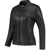 Rusty Stitches Alice Damen Motorrad Lederjacke, schwarz, 40