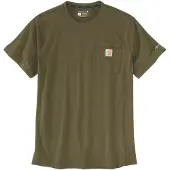 Carhartt T-Shirt Force Delmont Relaxed Herren Dark Bronzed Green-M