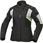 Modeka Striker III Damen-Motorrad-Textiljacke, schwarz/hellgrau, 38