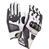 MUGENRACE Figuratore Perforierte Schwarz Weiße Handschuhe Größe M
