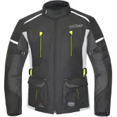 Büse Rider wasserdichte Kinder Motorrad Textiljacke, schwarz/gelb, 128