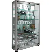 Hioshop Sammelvitrine Standvitrine Glasvitrine Glasregal Vitrine Glas Schaukasten "Lumo Mini Spiegel"