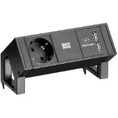 Bachmann 902.705 DESK2 1xCEE7/3 1xUSB Charger 0,2m RAL9005 902705