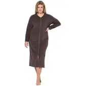 Ulla Popken Bademantel in dunkles taupe | Gr.: 66-68