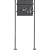 ML-Design Standbriefkasten mit Zeitungsfach Briefkastenständer Silber 120 cm