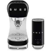 Smeg ECF12BLEU Schwarz + Milchaufschäumer